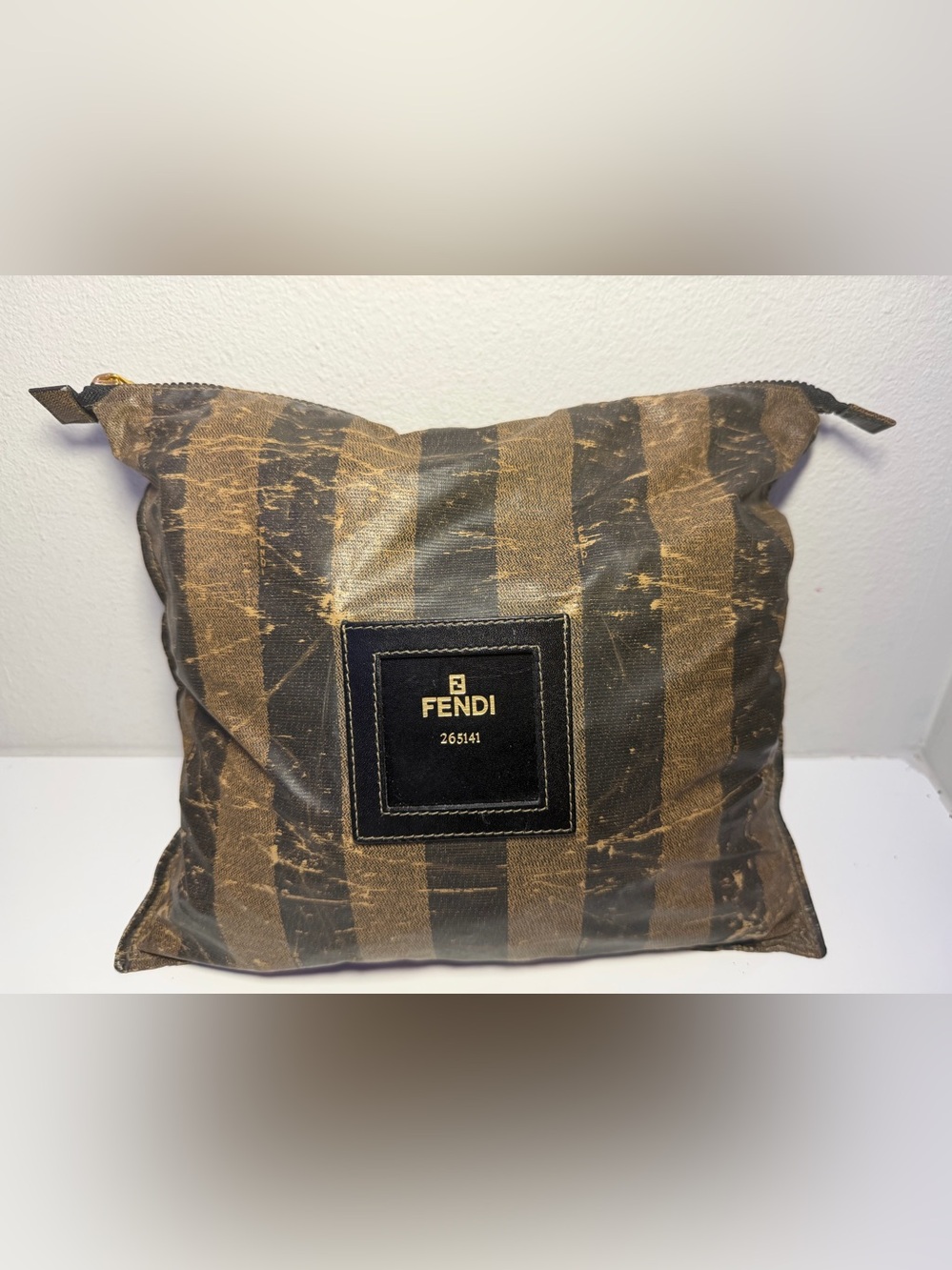 Fendi Penguin Striped Toiletry Bag/Pouch. (Project)